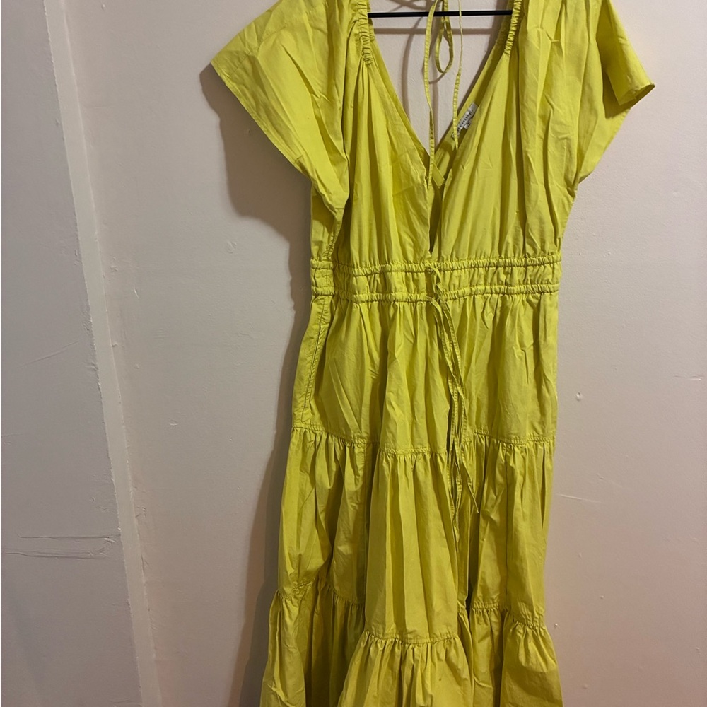 Yellow V-Neck Maxi Dress
